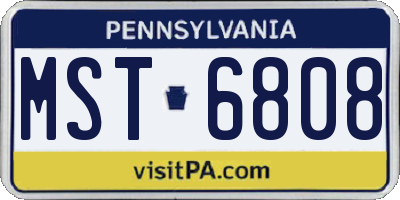 PA license plate MST6808