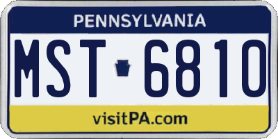 PA license plate MST6810