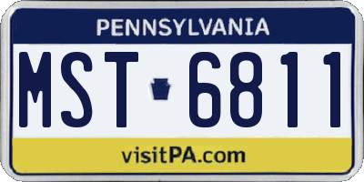 PA license plate MST6811