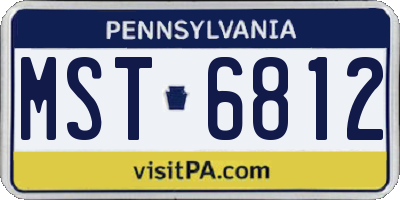 PA license plate MST6812