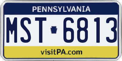 PA license plate MST6813