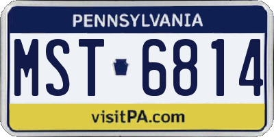 PA license plate MST6814