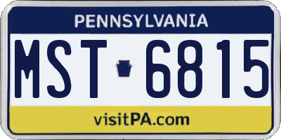 PA license plate MST6815