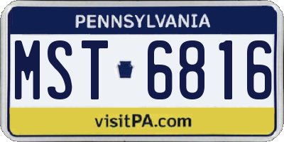 PA license plate MST6816