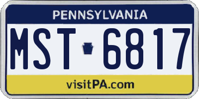 PA license plate MST6817