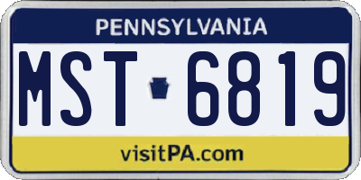 PA license plate MST6819