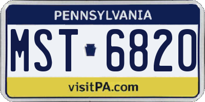 PA license plate MST6820
