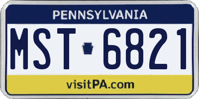 PA license plate MST6821