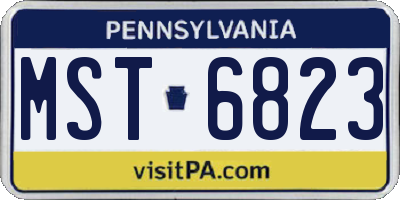 PA license plate MST6823