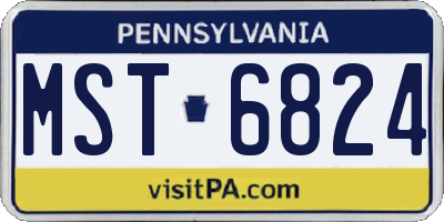 PA license plate MST6824