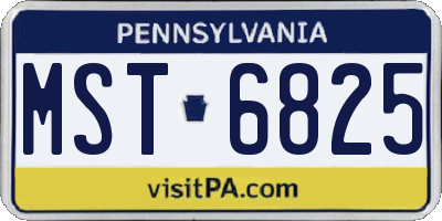 PA license plate MST6825