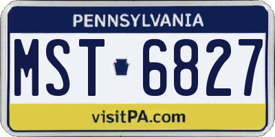 PA license plate MST6827