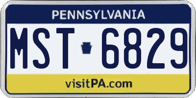 PA license plate MST6829