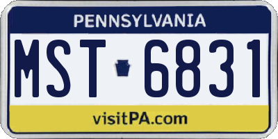 PA license plate MST6831