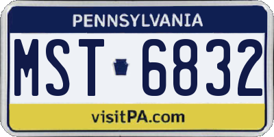 PA license plate MST6832