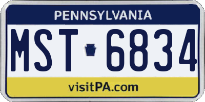 PA license plate MST6834