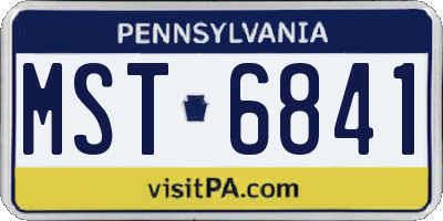 PA license plate MST6841