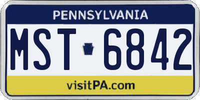 PA license plate MST6842