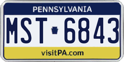 PA license plate MST6843