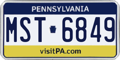 PA license plate MST6849