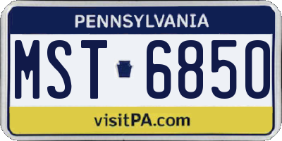 PA license plate MST6850