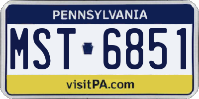 PA license plate MST6851