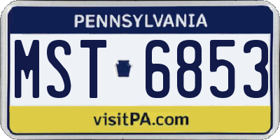 PA license plate MST6853