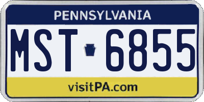 PA license plate MST6855