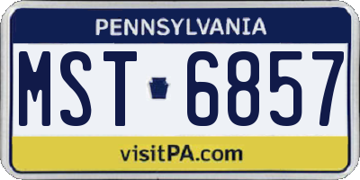 PA license plate MST6857