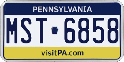 PA license plate MST6858