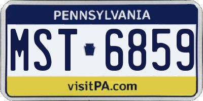 PA license plate MST6859
