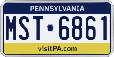 PA license plate MST6861
