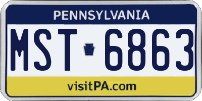 PA license plate MST6863