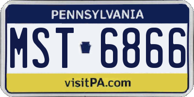 PA license plate MST6866