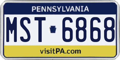 PA license plate MST6868