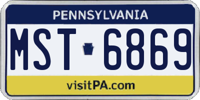 PA license plate MST6869
