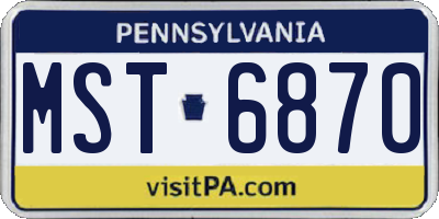 PA license plate MST6870