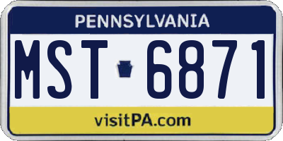 PA license plate MST6871