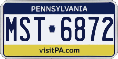 PA license plate MST6872