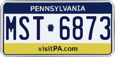 PA license plate MST6873