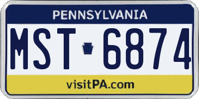 PA license plate MST6874