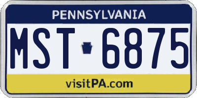 PA license plate MST6875