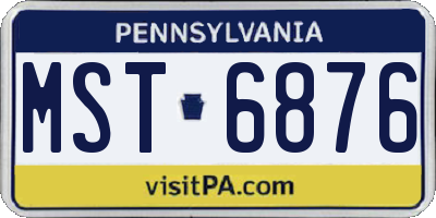 PA license plate MST6876