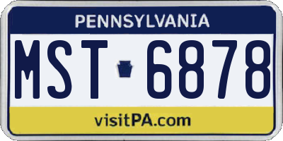 PA license plate MST6878