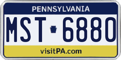 PA license plate MST6880