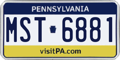 PA license plate MST6881