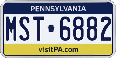 PA license plate MST6882