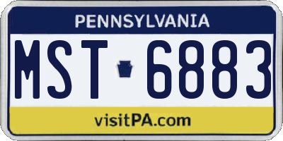 PA license plate MST6883