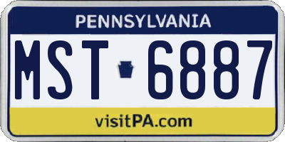 PA license plate MST6887
