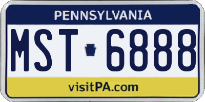 PA license plate MST6888